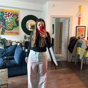 Source Unknown White Wide-Leg Jeans